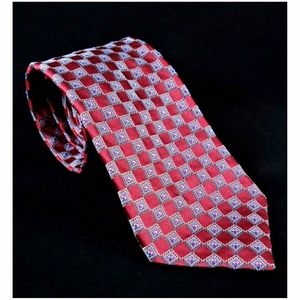 ❤ XMI Platinum Red Purple Geometric Silk Tie ❤